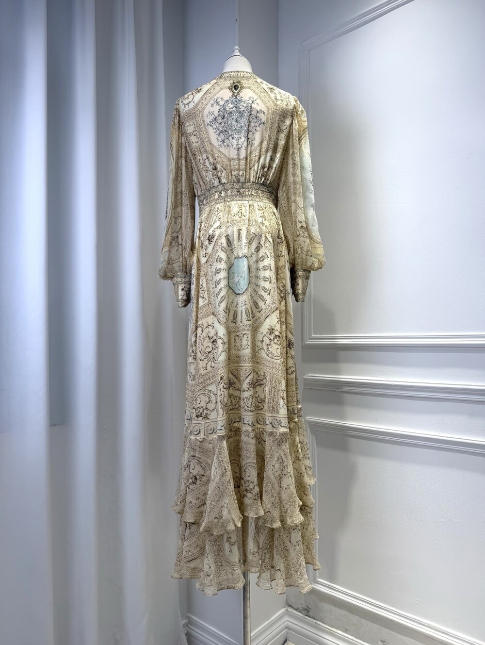 Camilla long button front dress In A beloved boudoir - Picture 10 of 13